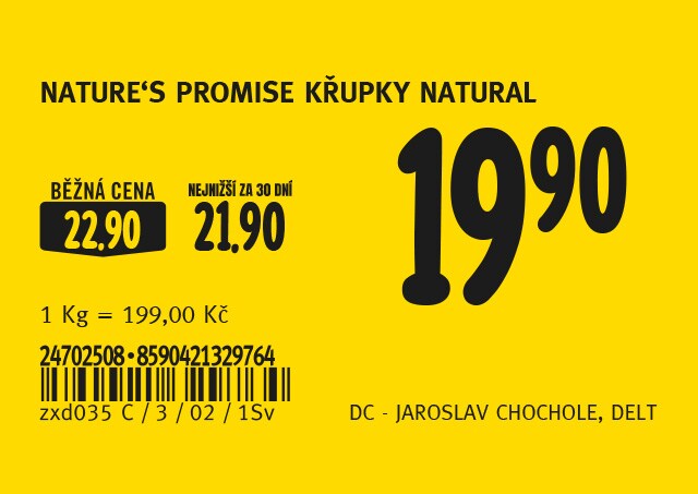 Běžná cena - ilustrační znázornění cenovky