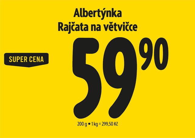 Běžná cena - ilustrační znázornění cenovky