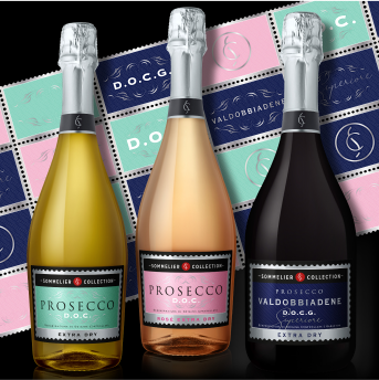 tři lahve šumivých vín