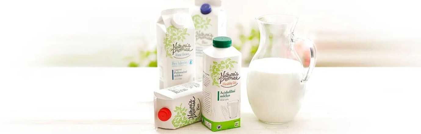 různé druhy mléka