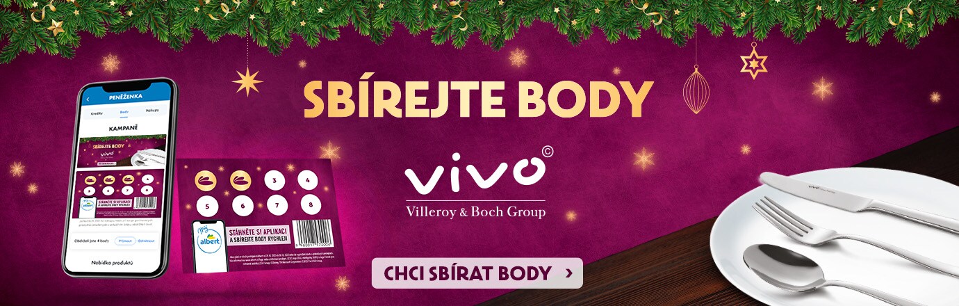 Sbírejte body do aplikace nebo kartičky na nádobí VIVO
